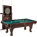 7.5 Ft Billiard Pool Table with Cue Rack, Dartboard, and Game Accessories - Green, by