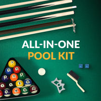 Pool Table Billiard Accessory Kit with Cues, Rack, Chalk, Brush