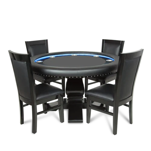 BBO® Ginza LED 8-Person Poker Table with Dining Top – Premium Game Room Table