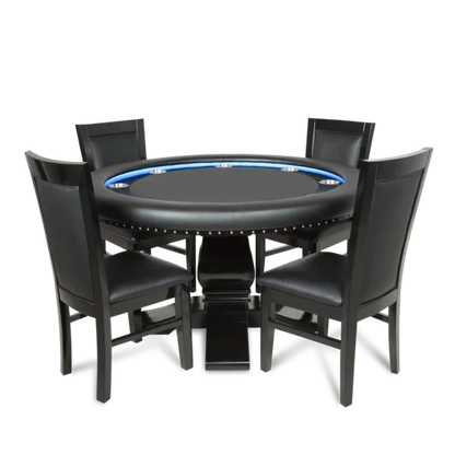 BBO® Ginza LED 8-Person Poker Table with Dining Top – Premium Game Room Table