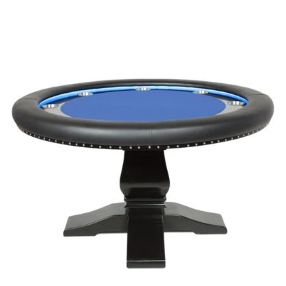 BBO® Ginza LED 8-Person Poker Table with Dining Top – Premium Game Room Table