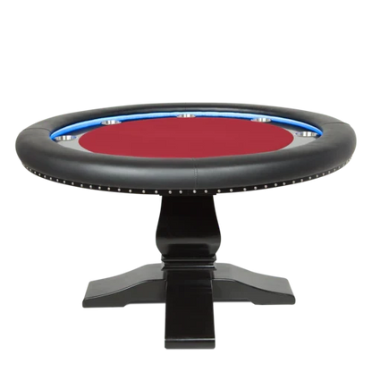 BBO® Ginza LED 8-Person Poker Table with Dining Top – Premium Game Room Table
