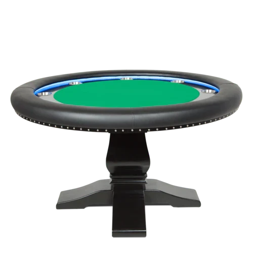 BBO® Ginza LED 8-Person Poker Table with Dining Top – Premium Game Room Table