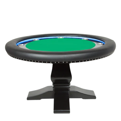 BBO® Ginza LED 8-Person Poker Table with Dining Top – Premium Game Room Table