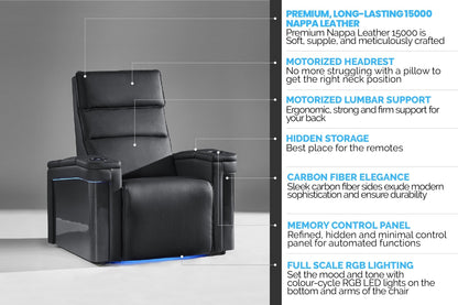 Valencia 2025 New Monza Leather Home Theater Seating Row of 5
