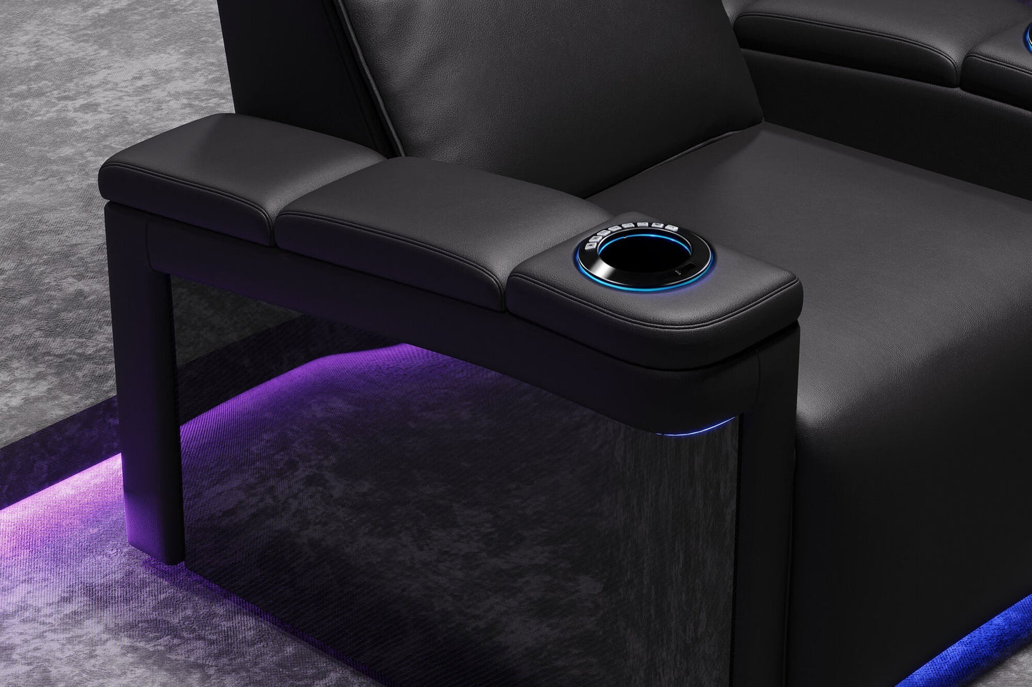 Valencia 2025 New Monza Leather Home Theater Seating Row of 4
