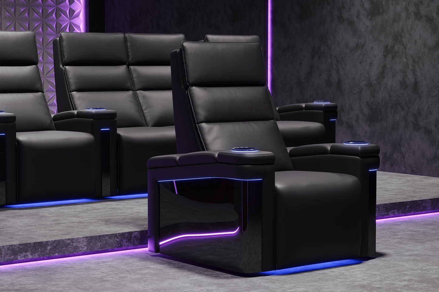 Valencia 2025 New Monza Leather Home Theater Seating Row of 4