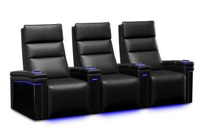 Valencia 2025 New Monza Leather Home Theater Seating Row of 3