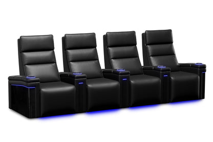 Valencia 2025 New Monza Leather Home Theater Seating Row of 4