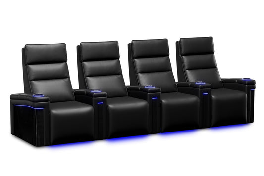 Valencia 2025 New Monza Leather Home Theater Seating Row of 4