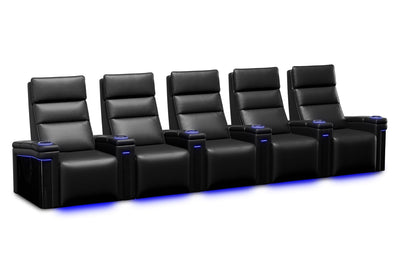 Valencia 2025 New Monza Leather Home Theater Seating Row of 5