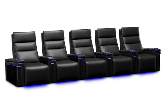 Valencia 2025 New Monza Leather Home Theater Seating Row of 5