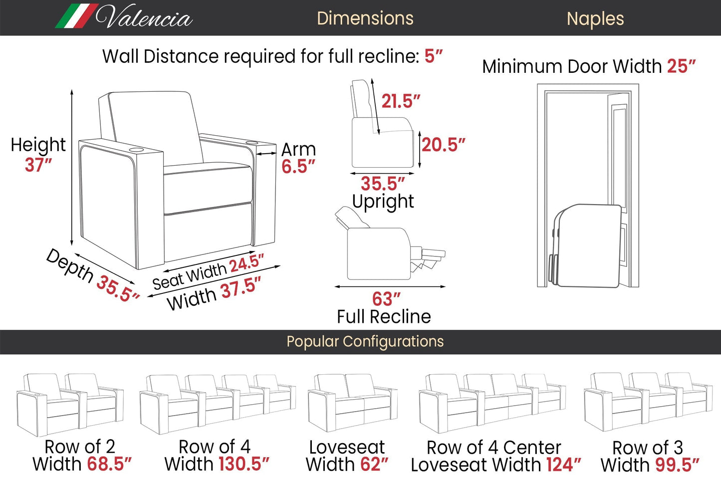 Valencia Naples Elegance Home Theater Seating