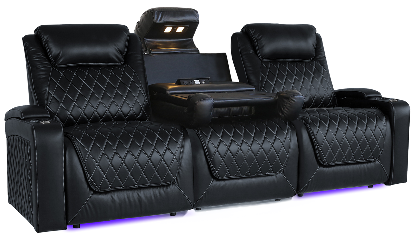 Valencia Oslo XL Console Luxury Italian Leather Theater Seating