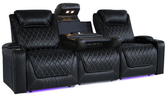 Valencia Oslo XL Console Luxury Italian Leather Theater Seating