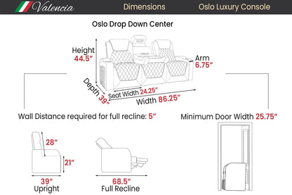 Valencia Oslo Luxury Console Home Theater Seating