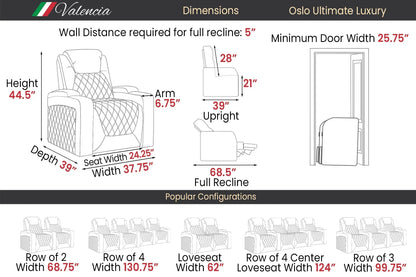 Valencia 2025 Oslo Ultimate Luxury Leather Home Theater Seating