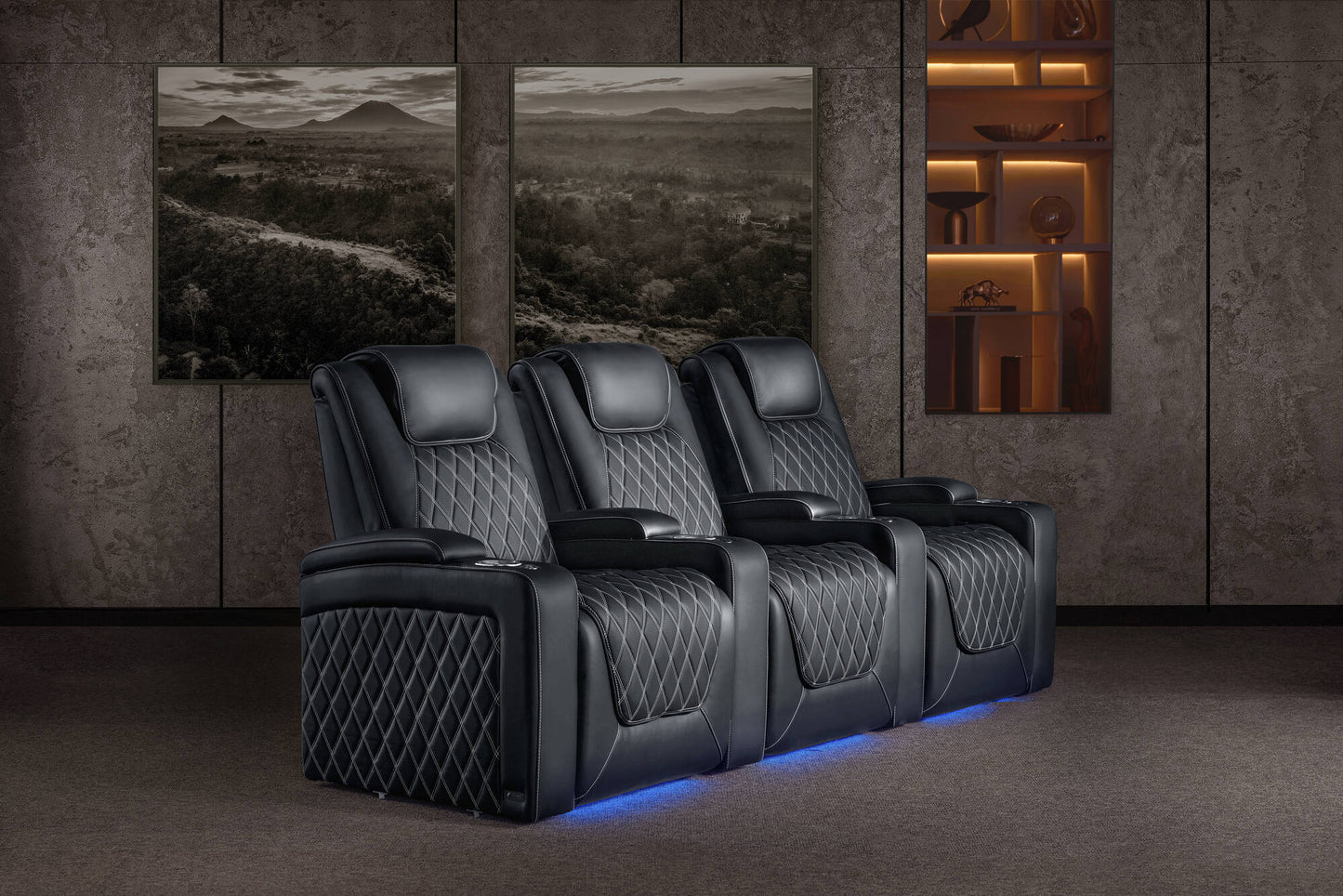 Valencia Oslo Ultimate 20K Italian Semi-Aniline Leather Theater Seating
