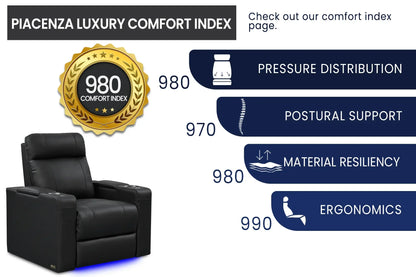Valencia Piacenza Luxury Leather Home Theater Seating Row of 4