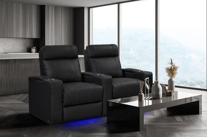 Valencia Piacenza Luxury Leather Home Theater Seating Row of 2