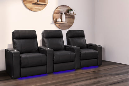 Valencia Piacenza Luxury Leather Home Theater Seating Row of 4