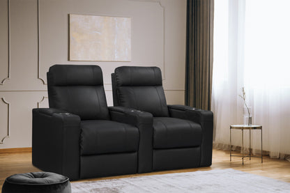 Valencia Piacenza Luxury Leather Home Theater Seating Row of 2