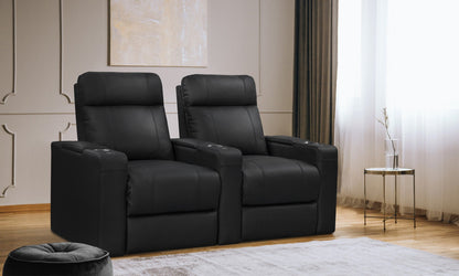 Valencia Piacenza Luxury Leather Home Theater Seating Row of 2