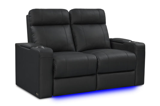 Valencia Piacenza Luxury Leather Home Theater Seating Row of 2 Loveseat