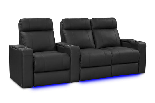 Valencia Piacenza Luxury Leather Home Theater Seating Row of 3 Loveseat (Right)