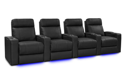 Valencia Piacenza Luxury Leather Home Theater Seating Row of 4