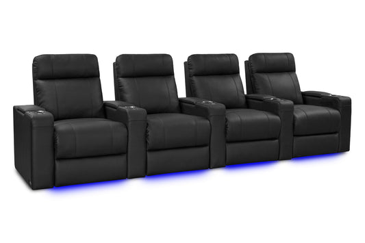 Valencia Piacenza Luxury Leather Home Theater Seating Row of 4