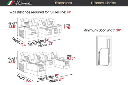Valencia Tuscany Chaise Multimedia Sectional