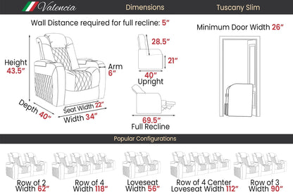 Valencia Tuscany Slim Ultimate Theater Seating – 2025 Luxury Edition