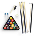 Pool Table Billiard Accessory Kit with Cues, Rack, Chalk, Brush