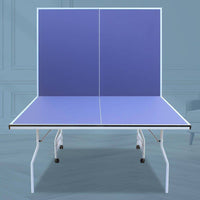 9 Ft. Mid Size Foldable Table Tennis Table Set with Net, 2 Table Tennis Paddles and 3 Balls