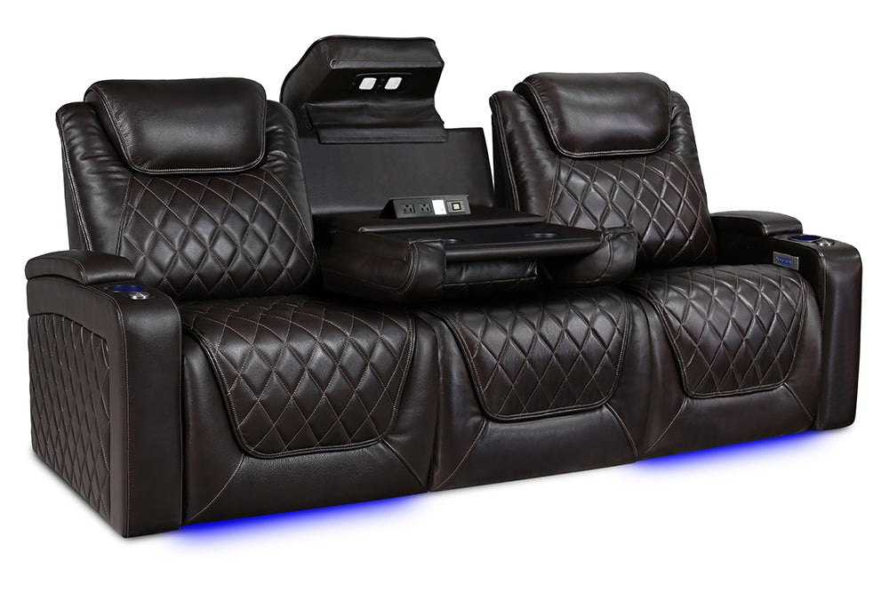Valencia Oslo XL Console Luxury Italian Leather Theater Seating