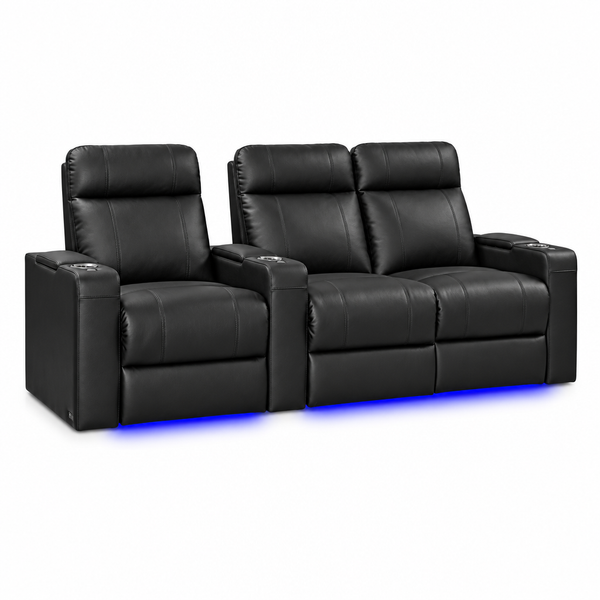 Valencia Piacenza Luxury Leather Home Theater Seating Row of 3 Loveseat (Right)