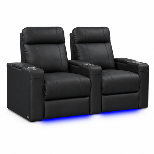 Valencia Piacenza Luxury Leather Home Theater Seating Row of 2