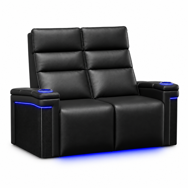 Valencia 2025 New Monza Leather Home Theater Seating Row of 2 Loveseat
