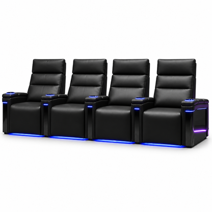 Valencia 2025 New Monza Leather Home Theater Seating Row of 4
