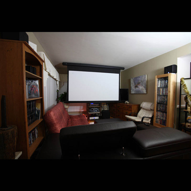 EluneVision 106" Reference Studio 4K Tab-Tensioned 1.0 Gain Projector Screen